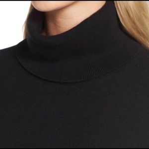 NWT CHELSEA28 Black Turtleneck Tunic Top Shirt Pima Cotton Cashmere XXS High Low